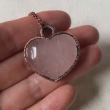 Load and play video in Gallery viewer, Rose Quartz Heart Necklace #1
