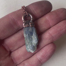 Load and play video in Gallery viewer, Raw Blue Kyanite Necklace #2 - Ready to Ship
