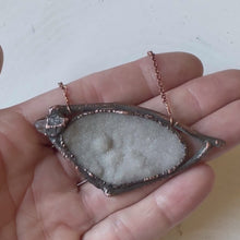 Load and play video in Gallery viewer, Smoky Druzy &amp; Clear Quartz Necklace - Ready to Ship
