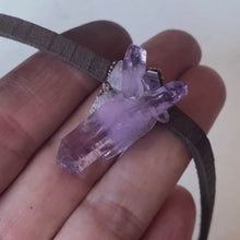 Load and play video in Gallery viewer, Vera Cruz Amethyst &amp; Leather Choker #1 - Ready to Ship

