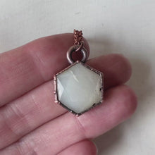Load and play video in Gallery viewer, White Moonstone Hexagon Necklace #1 - Ready to Ship
