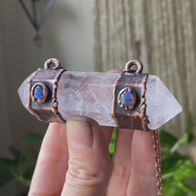 Load and play video in Gallery viewer, Double Terminated Clear Quartz &amp;  Blue Labradorite Necklace
