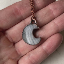 Load and play video in Gallery viewer, Desert Druzy Crescent Moon Necklace #2 - Ready to Ship
