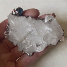 Load and play video in Gallery viewer, Clear Quartz Cluster &amp; Blue Kyanite Statement Necklace

