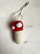 Load image into Gallery viewer, Crochet Mushroom Lighter/Chapstick Holder - Made to Order by Chez Crochet