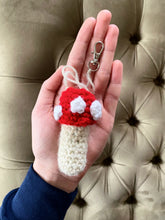 Load image into Gallery viewer, Crochet Mushroom Lighter/Chapstick Holder - Made to Order by Chez Crochet