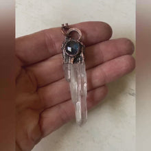 Load and play video in Gallery viewer, Clear Quartz Point &amp; Blue Kyanite Necklace - Ready to Ship
