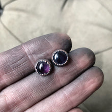 Load image into Gallery viewer, Round Amethyst Earrings #2 - Ready to Ship