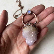 Load image into Gallery viewer, Amethyst Spirit Quartz with Rainbow Moonstone Necklace #3 - Ready to Ship
