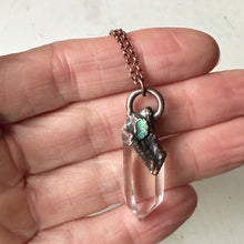 Load image into Gallery viewer, Clear Quartz Point & Raw Opal Necklace #4 - Ready to Ship