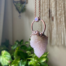Load image into Gallery viewer, Amethyst Spirit Quartz with Rainbow Moonstone Necklace #3 - Ready to Ship