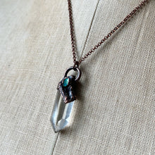 Load image into Gallery viewer, Clear Quartz Point & Raw Opal Necklace #4 - Ready to Ship