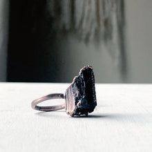 Load image into Gallery viewer, Black Tourmaline Statement Ring #3 (Size 7)