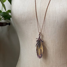 Load image into Gallery viewer, Electroformed Yellow Macaw Feather Necklace #2 - Ready to Ship