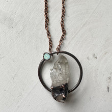 Load image into Gallery viewer, Clear Quartz Cluster & Raw Opal Necklace - Ready to Ship