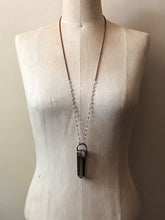 Load image into Gallery viewer, Smoky Quartz Point with Rainbow Moonstone Necklace - Ready to Ship (Flower Moon Collection)