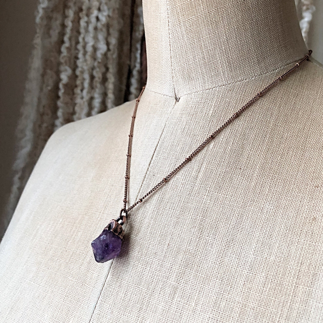 Raw Amethyst Point Necklace #2