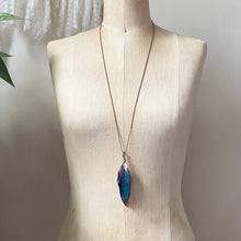 Load image into Gallery viewer, Electroformed Macaw Feather Necklace - Ready to Ship