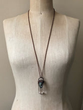 Load image into Gallery viewer, Polished Clear Quartz Point with Raw Emerald Necklace  (Satya Collection)
