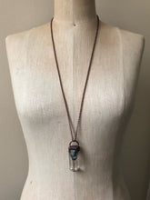 Load image into Gallery viewer, Polished Clear Quartz Point with Raw Emerald Necklace (Satya Collection)