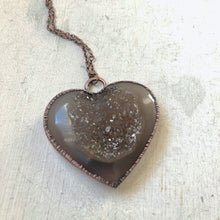 Load image into Gallery viewer, Agate Druzy “Broken Open” Heart Necklace #2 - Ready to Ship