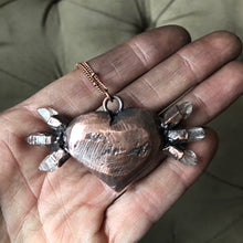 Load image into Gallery viewer, Dark Amethyst Druzy & Clear Quartz Point Necklace #1 - Ready to Ship