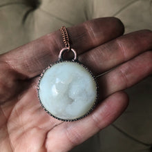 Load image into Gallery viewer, White Agate Druzy Moon Necklace - Ready to Ship
