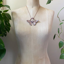 Load image into Gallery viewer, Electroformed Butterfly With Lepidolite & Clear Quartz Necklace - Ready to Ship