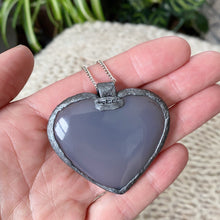 Load image into Gallery viewer, Agate Druzy “Broken Open” Heart Necklace #1 - Ready to Ship