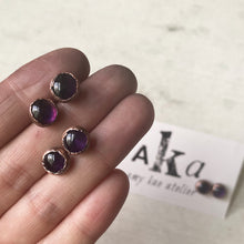 Load image into Gallery viewer, Round Amethyst Stud Earrings - Ready to Ship