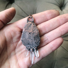 Load image into Gallery viewer, Druzy & Raw Clear Quartz Statement Necklace #3 - Ready to Ship