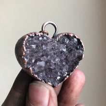 Load image into Gallery viewer, Dark Amethyst Druzy Heart Necklace #4 - Ready to Ship