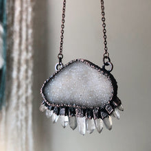 Load image into Gallery viewer, Druzy & Raw Clear Quartz Statement Necklace #1 - Ready to Ship