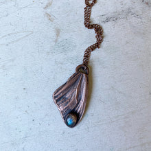 Load image into Gallery viewer, Electroformed Butterfly Wing & Labradorite Necklace #4 - Ready to Ship