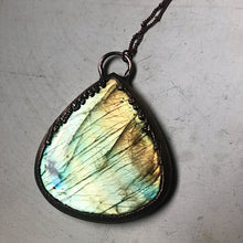 Load image into Gallery viewer, Labradorite Tear Drop Necklace (Extra Large) - Spring Equinox Collection