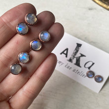 Load image into Gallery viewer, Rainbow Moonstone Stud Earrings - Made to Order