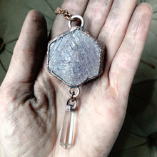 Load image into Gallery viewer, Raw Ruby & Double Terminated Clear Quartz Point Necklace #1