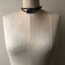 Load image into Gallery viewer, Gray Druzy and Leather Wrap Bracelet/Choker #6 - Ready to Ship
