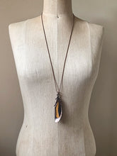 Load image into Gallery viewer, Electroformed Yellow Macaw Feather Necklace - Moksha Collection