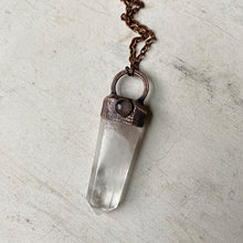 Load image into Gallery viewer, Polished Clear Quartz Point with Grey Moonstone Necklace #2