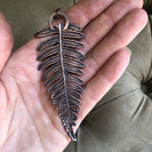 Load image into Gallery viewer, Electroformed Fern with Raw Green Kyanite Necklace #1