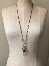 Load image into Gallery viewer, Raw Clear Quartz Point Necklace with Amazonite Accented Chain (Satya Collection)