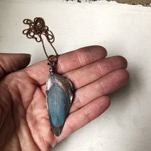 Load image into Gallery viewer, Electroformed Macaw Feather Necklace #1 - Ready to Ship