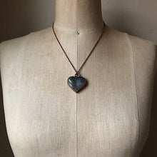 Load image into Gallery viewer, Moss Agate Heart Necklace #1 - Ready to Ship