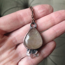 Load image into Gallery viewer, Rutile Quartz Teardrop with Clear Quartz Points Necklace - Ready to Ship