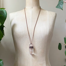 Load image into Gallery viewer, Polished Clear Quartz Point with Grey Moonstone Necklace #1