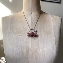 Load image into Gallery viewer, Pink Amethyst Cluster with Rainbow Moonstone Necklace #3