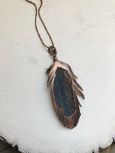 Load image into Gallery viewer, Electroformed Macaw Feather Necklace - Ready to Ship (5/17 Update)