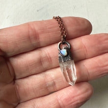 Load image into Gallery viewer, Clear Quartz Point & Raw Opal Necklace #1 - Ready to Ship