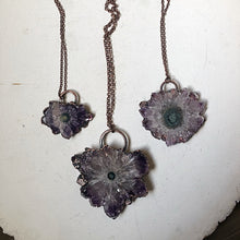 Load image into Gallery viewer, Amethyst Stalactite Slice Necklace - Snow Moon Collection